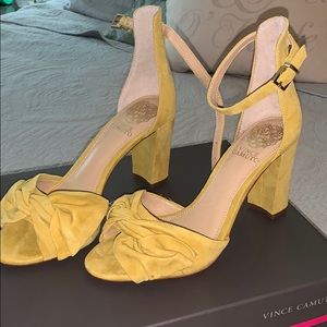 Vince Camino suede yellow heels